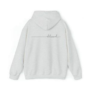 Blessed - Design on Back (Black ink) - Unisex Heavy Blend™ Hooded Sweatshirt