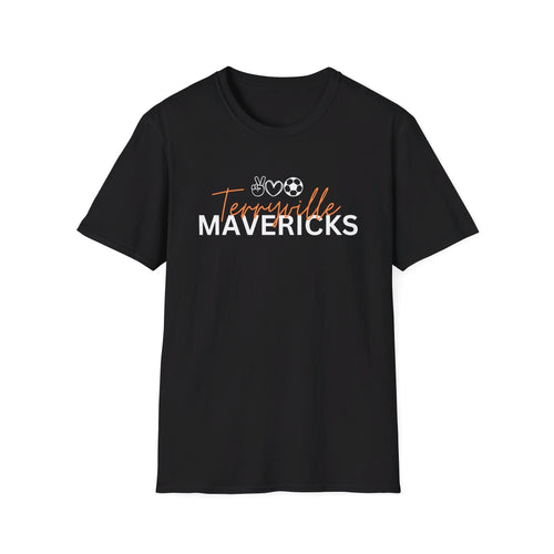 Mavericks - Peace, Love, Soccer 2 - Unisex Softstyle T-Shirt (Adult)