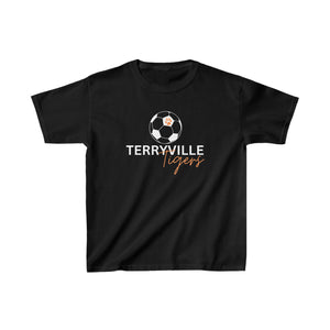 Soccer Ball, Paw Print - Terryville Tigers - Kids Heavy Cotton™ Tee