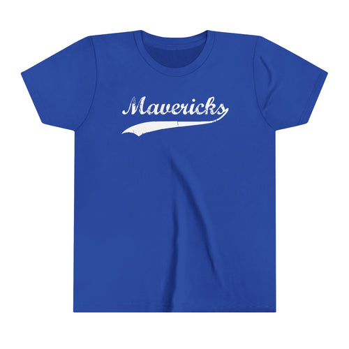 Mavericks - Swoosh White - Bella Canvas Tee (Youth)