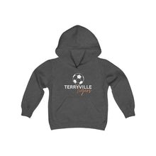 Load image into Gallery viewer, Terryville Tigers - Soccer Ball - Youth Heavy Blend Hooded Sweatshirt