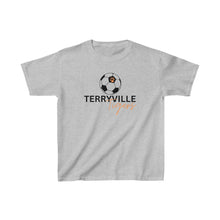 Load image into Gallery viewer, Terryville Tigers - Soccer Ball, Paw Print - Light Tee - Kids Heavy Cotton™ Tee