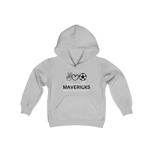 Mavericks - Peace, Love, Soccer with Slogan - Hoodie (Youth)