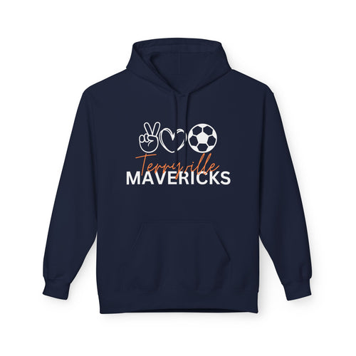 Mavericks - Peace, Love, Soccer 1 - Unisex Hoodie (Adult)
