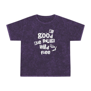 Wild, Free (with Horse and Woman) - Unisex Mineral Wash T-Shirt