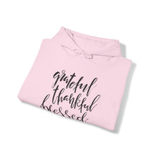 Load image into Gallery viewer, Grateful Thankful Blessed - Cursive - Unisex Heavy Blend™ Hooded Sweatshirt