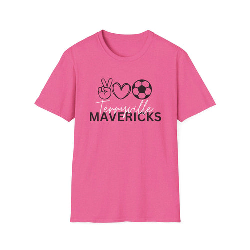 Mavericks - Peace, Love, Soccer 1 - Unisex Softstyle T-Shirt (Adult)