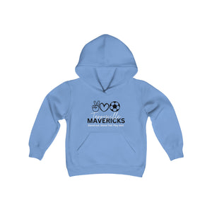 Mavericks - Peace, Love, Soccer with Slogan - Hoodie (Youth)