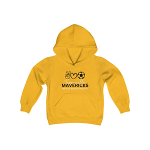 Mavericks - Peace, Love, Soccer with Slogan - Hoodie (Youth)