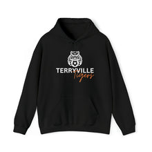 Load image into Gallery viewer, Terryville Tigers - Tiger with Soccer Ball - ADULT Unisex Heavy Blend™ Hooded Sweatshirt