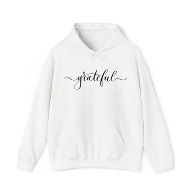 Grateful - Curly (Black ink) - Unisex Heavy Blend™ Hooded Sweatshirt