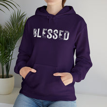 Load image into Gallery viewer, Blessed - Distressed Text - Unisex Heavy Blend™ Hooded Sweatshirt