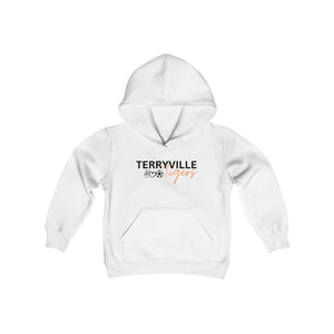 Terryville Tigers - Small Peace, Love, Soccer - Light Hoodie - Youth Heavy Blend Hooded Sweatshirt