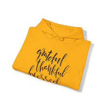 Load image into Gallery viewer, Grateful Thankful Blessed - Cursive - Unisex Heavy Blend™ Hooded Sweatshirt