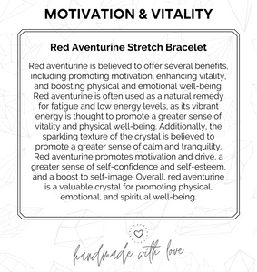 Red Aventurine Stretch Bracelet (Motivation & Vitality)