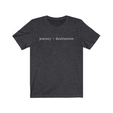 Load image into Gallery viewer, JOURNEY &gt; DESTINATION - Unisex Jersey Short Sleeve Tee