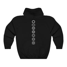 Load image into Gallery viewer, 7 Chakras - I AM WHOLE - Unisex Heavy Blend™ Hooded Sweatshirt (White Ink)
