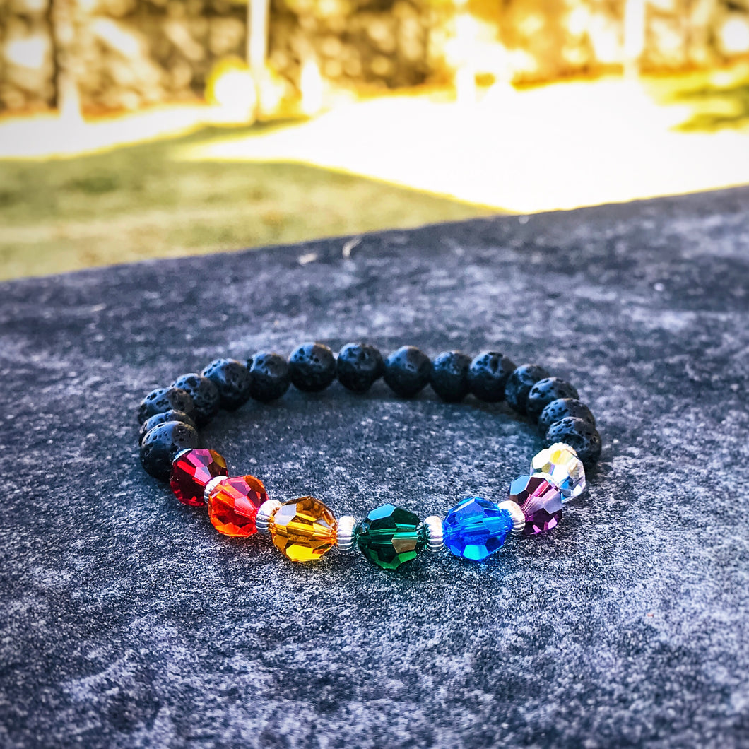 Autumn-Inspired Lava Bead Essential Oil Diffuser Chakra Colored