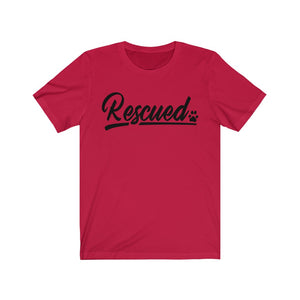 RESCUED (Paw) - Unisex Jersey Short Sleeve Tee